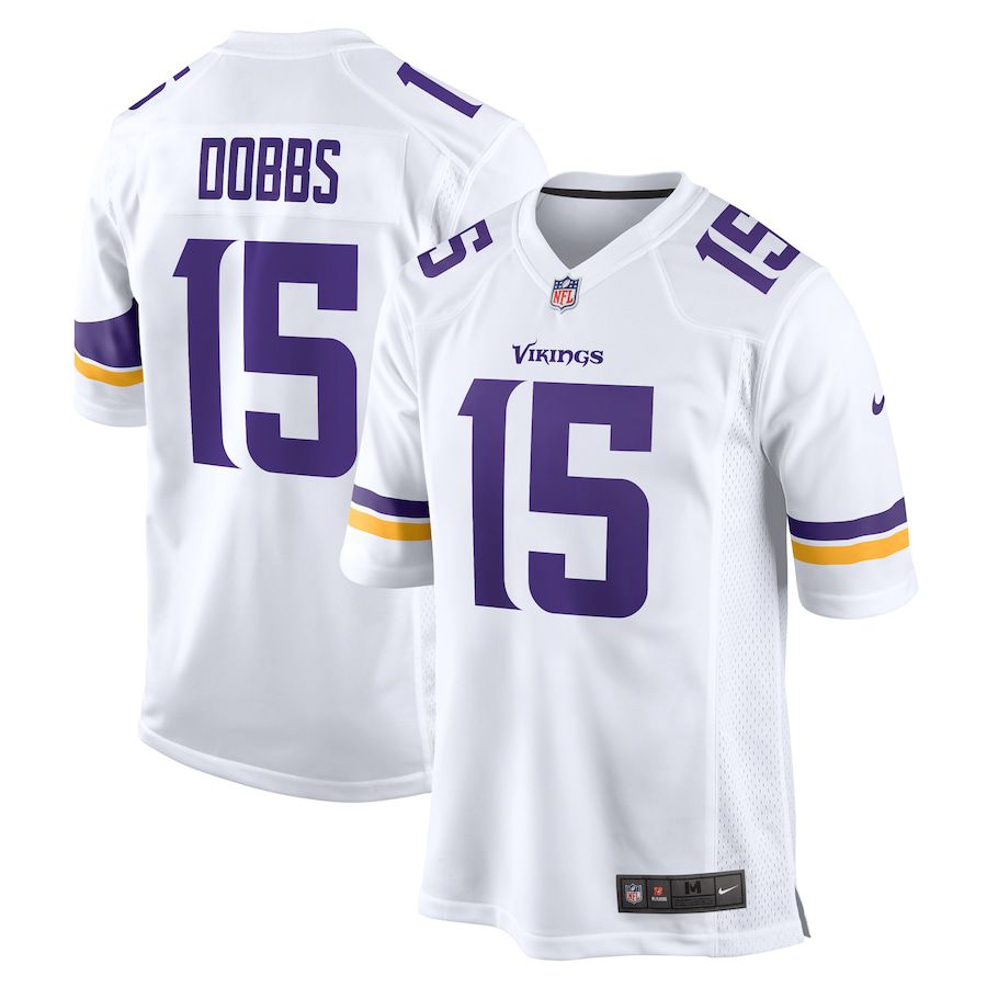 Men Minnesota Vikings #15 Joshua Dobbs Nike White Game NFL Jersey->san francisco 49ers->NFL Jersey